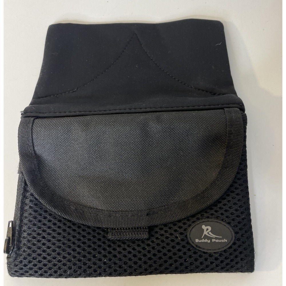 Magnetic Buddy Pouch Wallet ~ Holds Phone Cards Cash Keys ~ Black Sports